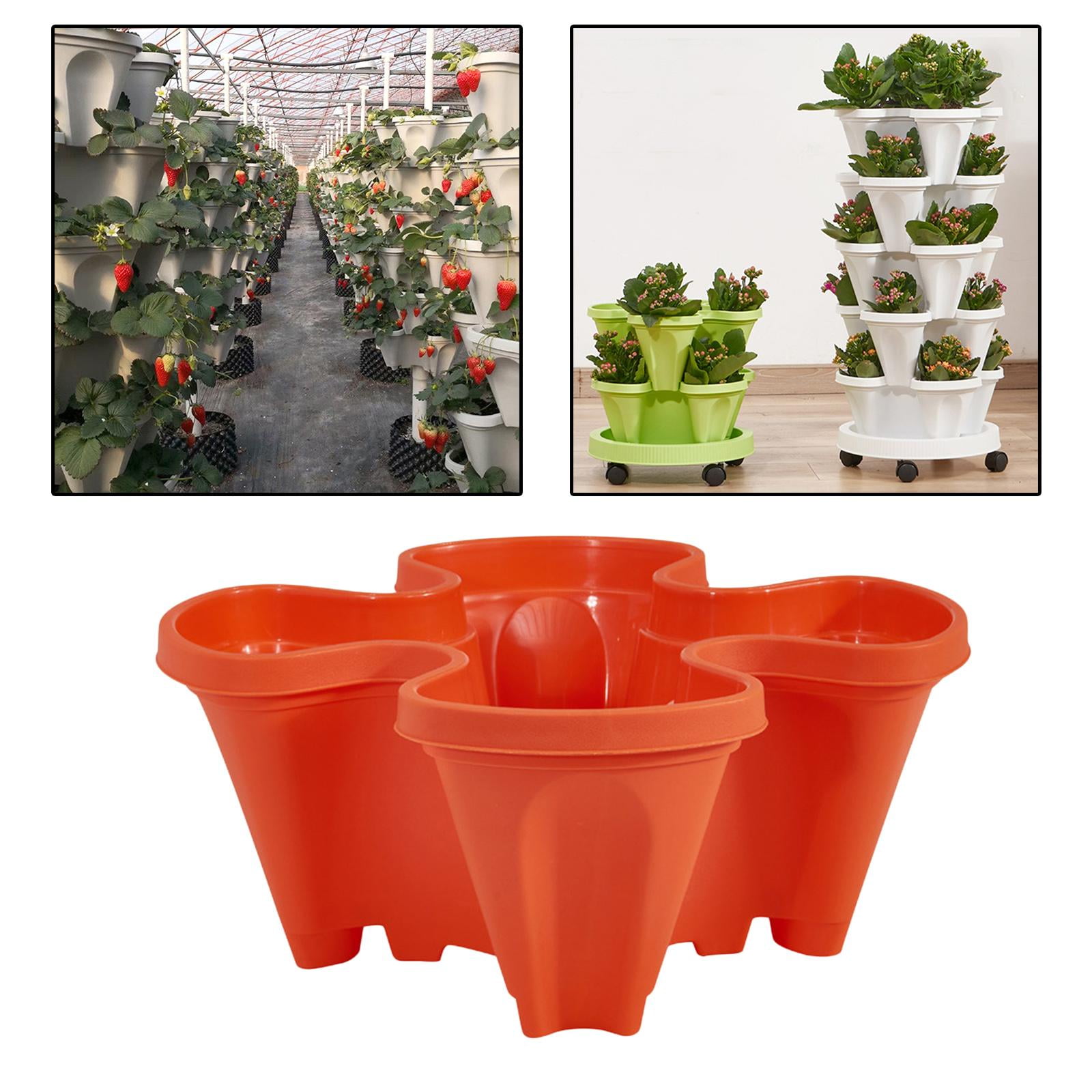 Nishiyuenyi 3Pieces Stand Vertical Gardening Planter Flower Pot Garden Tower for Peppers