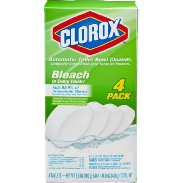 Clorox Ultra Clean Toilet Tablets Bleach 3.5 Ounces Each, 4 Count ...