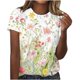 thumbnail image 1 of Camiseta de Cuello Redondo de Manga Corta con Suéter Impreso Casual para las Mujeres, Ligero Top Diario, 1 of 4