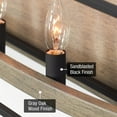thumbnail image 2 of Kira Home Rutledge 24" Rectangle 4-Light Farmhouse Vanity / Bathroom Light, Gray Oak wood + Sandblasted Black, 2 of 7