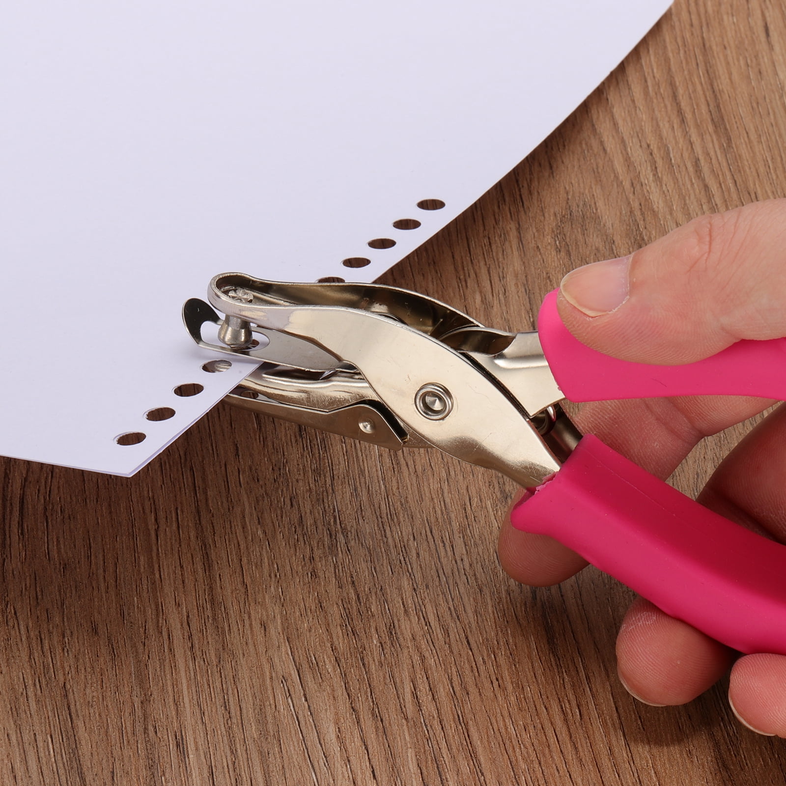 Uxcell 1/4" Single Hole Punch, 12Pcs Handheld Metal Paper Puncher for DIY Craft, Rose Red