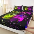 thumbnail image 3 of Castle Fairy Boys Girls Graffiti Gamer Queen Sheet Sets,Abstract Splash Bed Set, 3 of 7