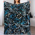 thumbnail image 2 of Blue Musical Notes Pattern Flannel Fleece Throw Blanket 50x60 Inches Soft Blanket for Couch,Cozy,Warm,Lightweight, 2 of 6