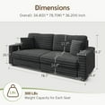 thumbnail image 2 of Marrber 79” Oversized Plush Corduroy Loveseat Cloud Sofa, Comfy Extra Deep Seat with Two Pillows and Wide Armrests for Living Room, Apartment, Sturdy, Gray, 2 of 8
