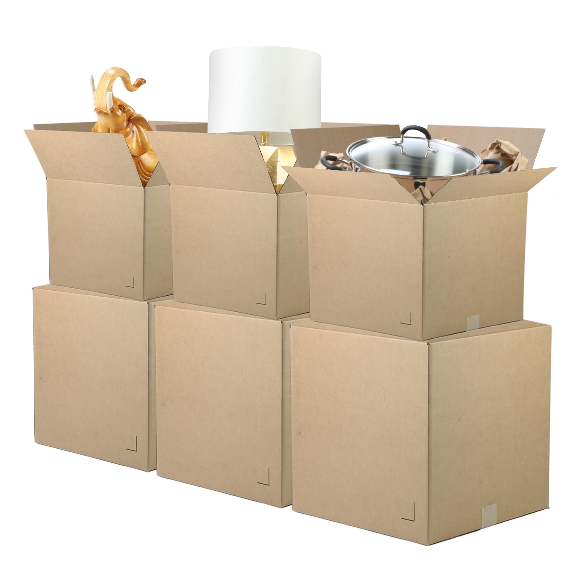 The Boxery Moving Boxes 15-Pack Larger | 20x20x20 inch Brown/Kraft Corrugated Cardboard Packing, Moving & Storage for Business/Home â Durable - Eco-Friendly, Recyclable - Made in the USA