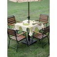 thumbnail image 4 of Outdoor Tablecloths with Umbrella Hole & Zipper, Abstract Geometric 60x60 Inch Square Tablecloths, Farmhouse Vintage Polka Dot Green Waterproof Table Cloth, Patio/Pool/Picnic Table Covers, 4 of 8