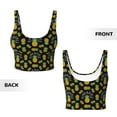 thumbnail image 5 of Haiem Pineapple Pattern Womens Sports Bra - U Neck Padded Low Impact Yoga Bra Workout Crop Top Gym Moisture-Wicking Workout Vest -XX-Large, 5 of 9