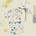 thumbnail image 2 of NIEWTR Baby Boy Swimsuit UPF 50+ Short-Sleeve One Piece Zipper Toddler Bathing Suit Baby Beach Wear Sunsuit(White,2-3 Years), 2 of 9