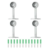 Uxcell Closet Rod Bracket, 4Pcs Stainless Steel O Shaped  Flange Closet Holder for 19mm Diameter Rod, Silver