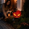 thumbnail image 4 of Kdkad Halloween Solar Lights Outdoor, Spooky Pumpkin Shaped Solor Garden Lights, Waterproof Lighted Halloween Decorations Outdoor for Porch Yard Pathway Lawn, Pumpkin Light for Halloween Party Supply, 4 of 8