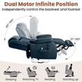 thumbnail image 4 of Dual Motor Power Lift Recliner Chair for Elderly, Infinite Position Lay Flat Lift Chair with Heat and Massage, Extended Footrest, USB Ports, Lumbar Pillow, Cup Holders, Bark Blue, 4 of 10