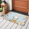 thumbnail image 4 of 2x3 Ft Entryway Area Rug, Easter Kitchen Rug Runner Washable Floor Mat, Spring Watercolor Bunny Carrots Eggs Flowers Blue Non Slip Indoor Door Mat Throw Carpet for Bathroom Living Room Bedroom, 4 of 8