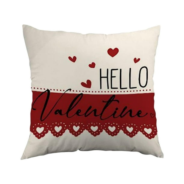 Specollect 2 Pcs Valentines Day Pillow Cover, Soft Linen Decorative Cushion for Sofa Living Room Bedroom, Pressure Relief