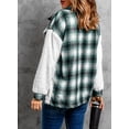 thumbnail image 6 of Asyoly Womens Flannel Plaid Contrast Color Shacket Jacket Long Sleeve Fuzzy Fleece Button Down Coat Cozy Sherpa Outwear, 6 of 6