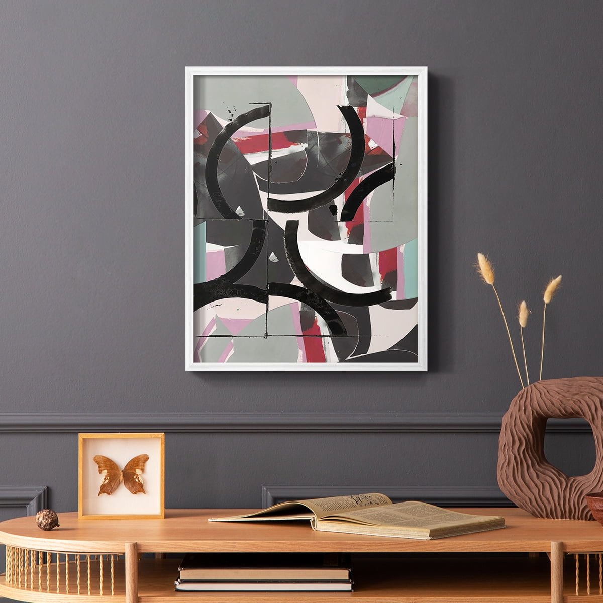 Cartissi Space II Framed Print in White Solid Wood Framed Print No Nail Hanging