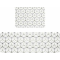 Kitchen Rugs and Mats,Modern Geometric Flowers Art 2 Piece Anti Fatigue Area Runner Rug Set Comfort Standing Floor Mat,Gray Sage Green Abstract Leaves Non Slip Absorbent Doormats for Laundry/Bathroom