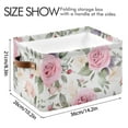 thumbnail image 3 of Rose Flowers Pink Storage Basket Large Foldable Storage Bin Laundry Baskets Toys Box Book Foldable Organizer Bag 14.2x10.2x8.3 Inches 1 PC, 3 of 8