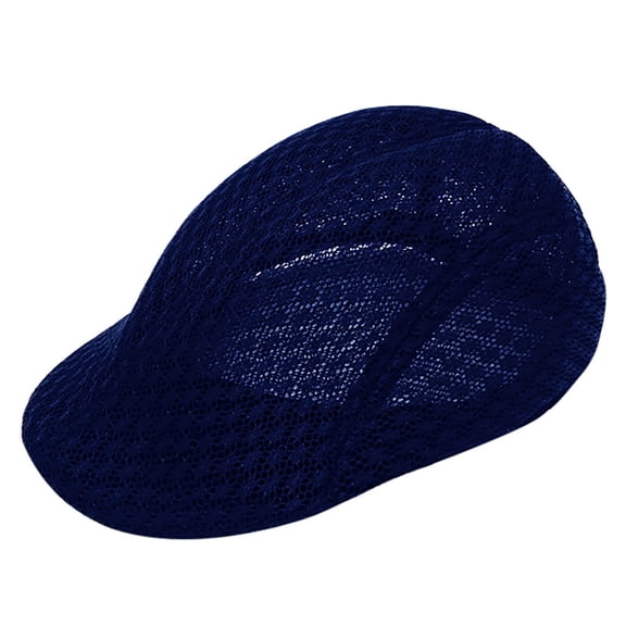HNMKIU Lightweight Mesh Beret Sun Hat with Eyelet Ventilation Design for Unisex Summer Fashion Headwear Navy,One Size