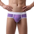 thumbnail image 1 of PEASKJP Men's Stretch Briefs U-Shape Support Briefs Underpants,Blue L, 1 of 4