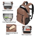 thumbnail image 5 of JIALIOU 14" Laptop Backpack Waterproof Airline Approved Stylish Casual Daypack for Travel Business College Work, Caramel Brown, 5 of 8