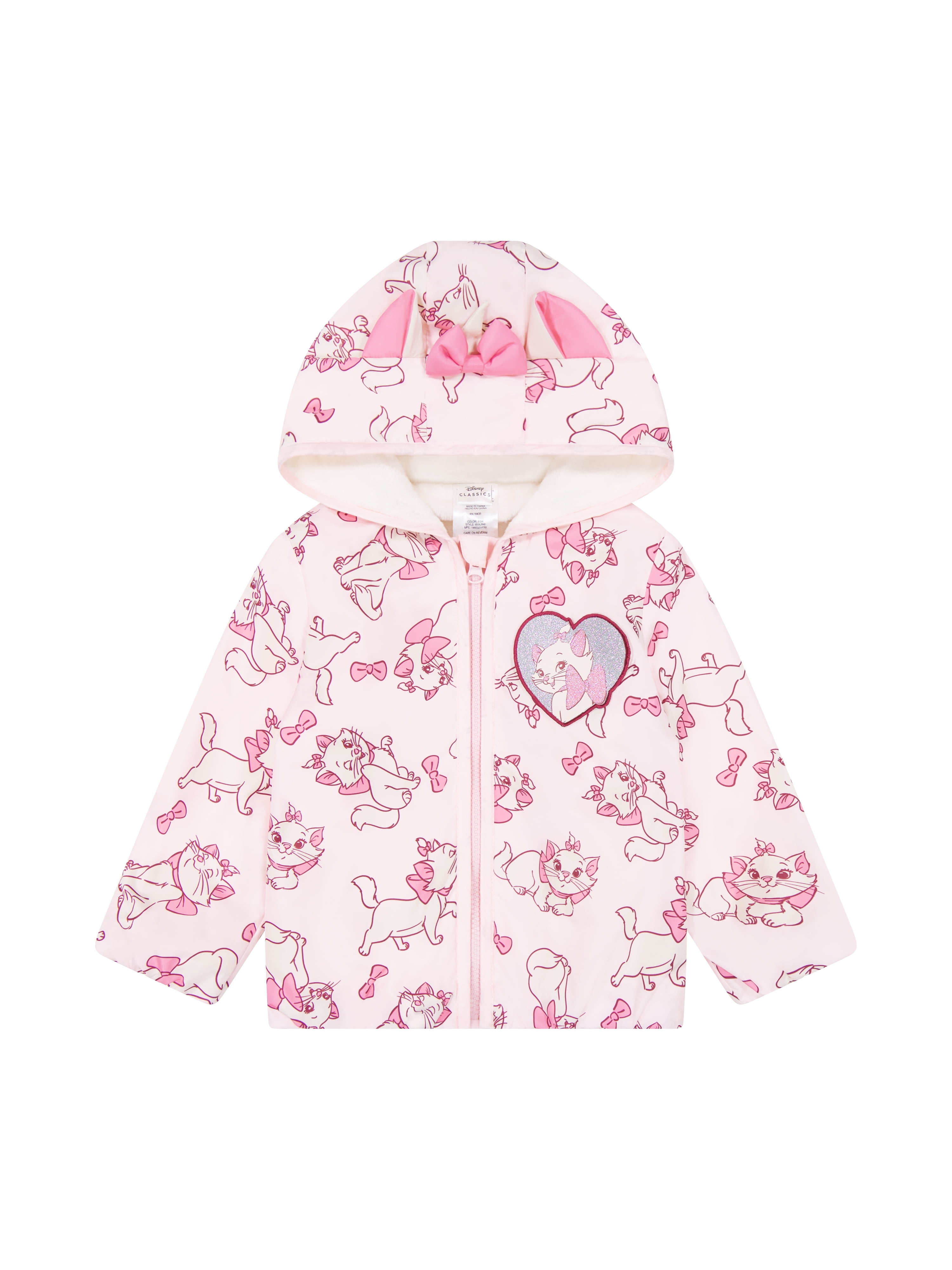 Character Toddler Girl Jacket with Hood and Ears, Sizes 12M-5T