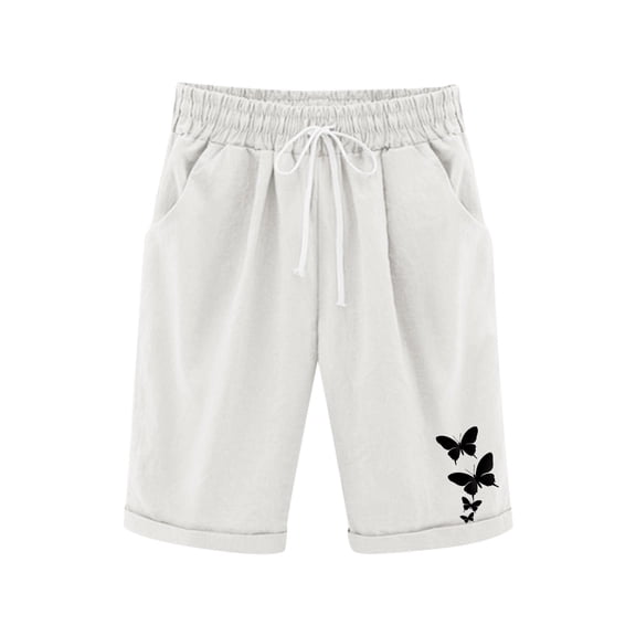 Posijego Girls Bermuda Shorts Butterfly Printed Summer Causal Shorts Kids Knee Length Comfy Shorts 3-13T