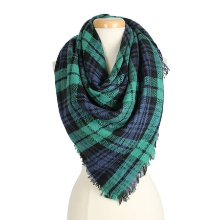 Gucci Gg Pattern Scarf - Women's Warm Plaid Pattern Tartan Multi Color Scarf for Cold Fall Winter Season for Women