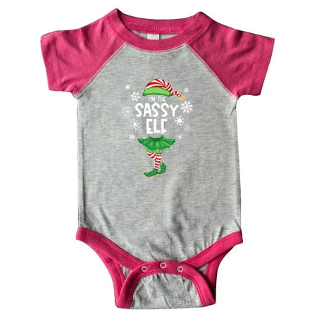 

Inktastic Funny Christmas I m the Sassy Elf with Shoes and Hat Gift Baby Boy or Baby Girl Bodysuit