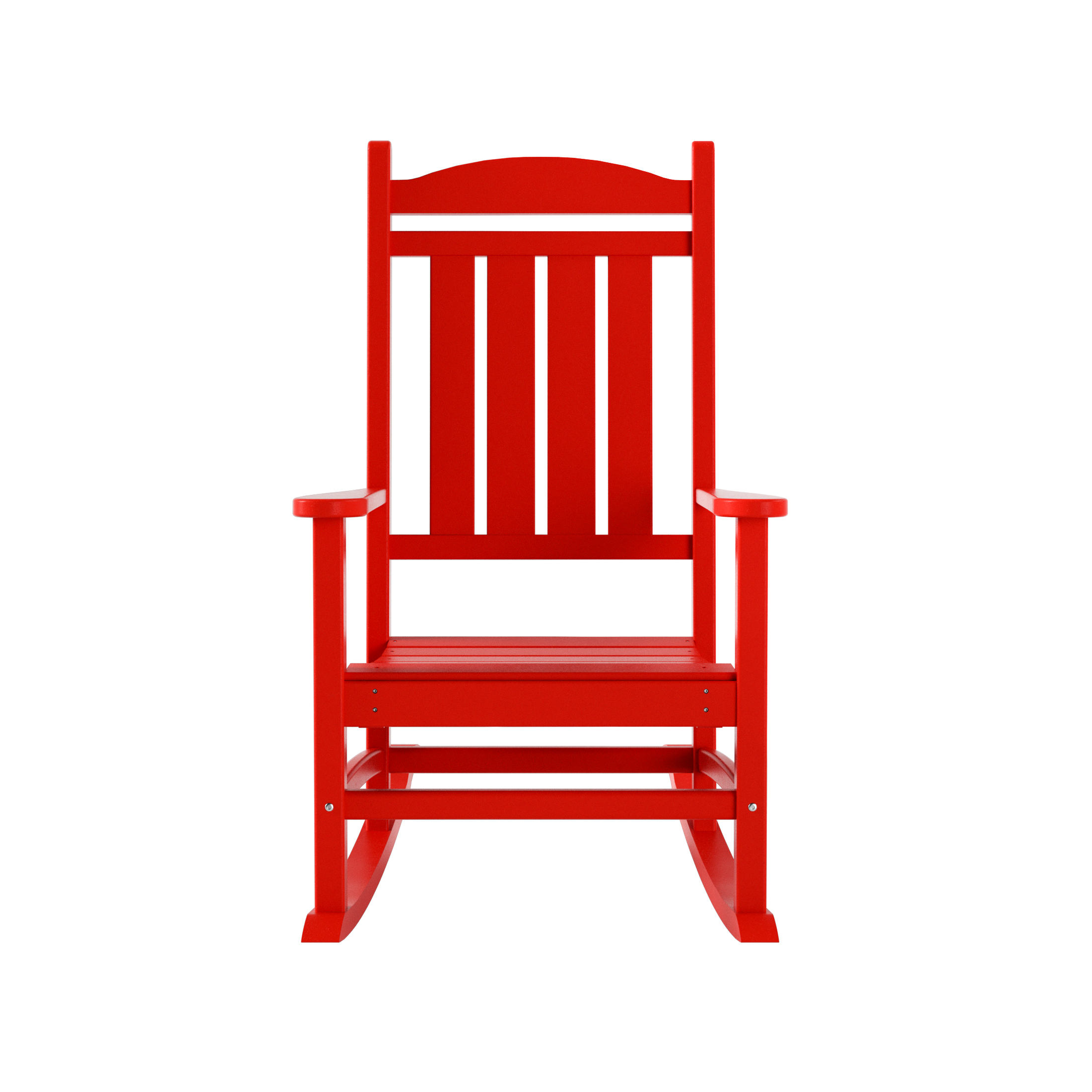 GARDEN 2-Piece Set Classic Plastic Porch Rocking Chair with Round Side Table Included, Red - image 5 of 7