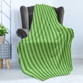 thumbnail image 4 of Abstract Green Soft Flannel Fleece Throw Blanket, Monochrome Geometric Pattern with Diagonal Square Check, Cozy Plush for Indoor and Outdoor Use, 60" x 80", Green Almond Green, by Ambesonne, 4 of 5