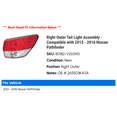 thumbnail image 2 of Right Outer Tail Light Assembly - Compatible with 2013 - 2016 Nissan Pathfinder 2014 2015, 2 of 2
