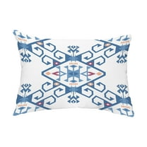 Simply Daisy, 14" x 20" Jodhpur Medallion 2 Blue Decorative Abstract Outdoor Throw Pillow