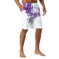 thumbnail image 4 of INSPIRE CHIC Mens Summer Colorful Tie-dyed Pattern Drawstring Elastic Waist Board Shorts 38 Purple White, 4 of 5