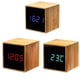 thumbnail image 2 of Cubo cuadrado Reloj de madera de bambú Mesita de noche para estudiantes Reloj electrónico digital simple Pantalla LED con espejo Inevent DZ4617-01, 2 of 7