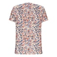 thumbnail image 6 of ClodeEU Women's V-Neck Printed Short Sleeve Shirt with Button ,Casual Trendy Tunic Blouse Pink,Womens Plus M, 6 of 7
