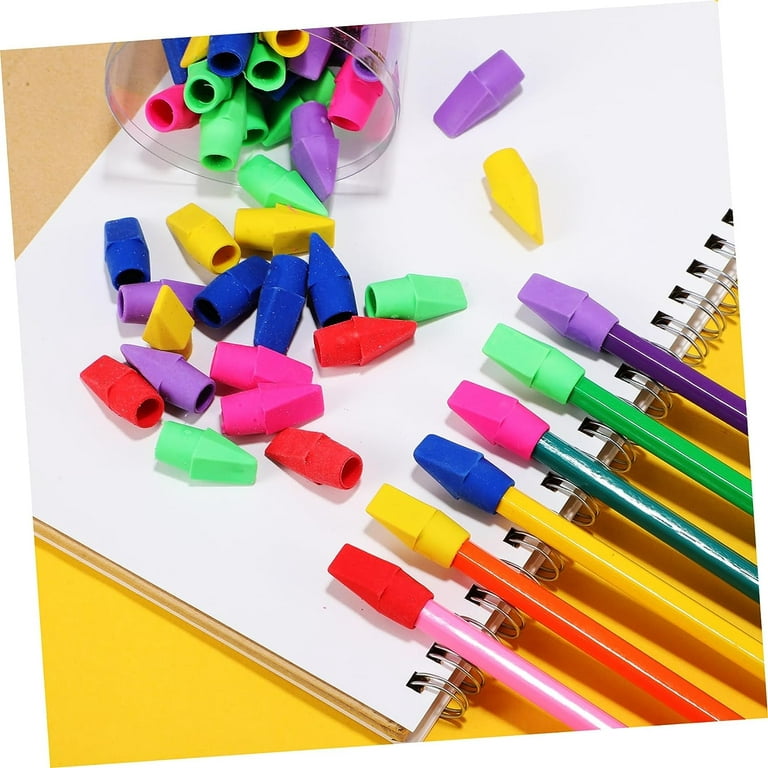 PRALB 400PCS Pencil Top Eraser Bulk Caps for Pencils,Chisel Shape Erasers  Toppers Assorted Colors for Party Favors Games Prizes, Pencil Top Erasers