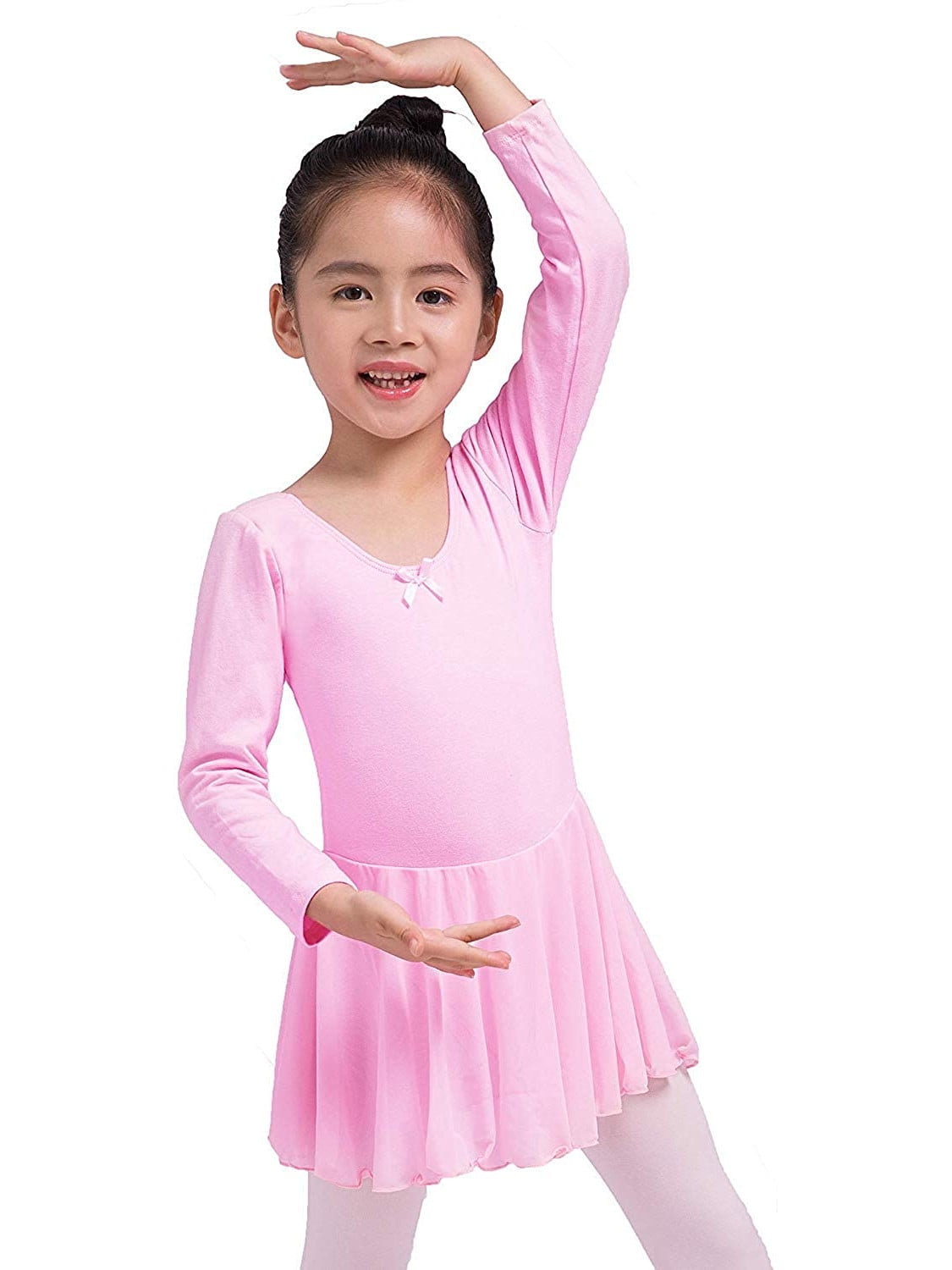 Dancina Girls Long Sleeve Skirted Ballet Leotard Dress