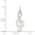 thumbnail image 2 of 925 Sterling Silver Trèfle Note de Musique Pendentif Pendentif Musical, 2 of 6