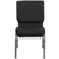 thumbnail image 3 of BizChair 4 Pk. 18.5''W Church Chair in Black Patterned Fabric with Cup Book Rack - Silver Vein Frame, 3 of 6
