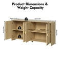 thumbnail image 5 of 65" Large Sideboard Buffet Cabinet with Adjustable Shelves – Modern Farmhouse Coffee Bar & Dining Room Storage, Solid Wood Kitchen Table with Doors (Natural Finish), 5 of 11
