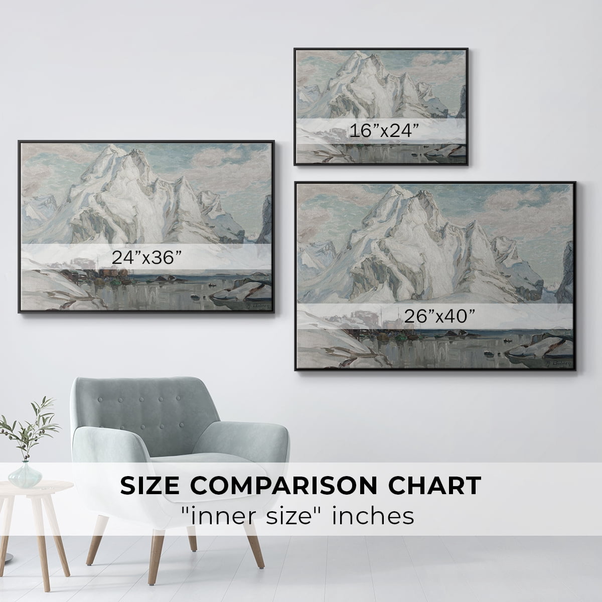 Vintage Landscape-CLX By Wexford Home Framed in Black Wood Gallery Wrapped Canvas 25 in. x 37 in.