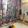 thumbnail image 4 of [BRAND CLEARANCE] 78.74X39.37 Floral Sheer Tulle Voile Curtain, Elegant Floral Tulle Voile Window Panel Drape Scarf Valances Curtains (Wine Red Without Beads), 4 of 8