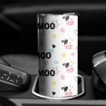 thumbnail image 3 of 20oz White Cow Moo Pattern Skinny Tumblers Stainless Steel Tumbler with Lid and Straw,Vacuum Insulated Double Wall Travel Tumbler Cups with Cleaning Brush for Coffee,Tea, 3 of 6