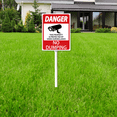 thumbnail image 6 of Eveokoki Danger No Dumping Property Protected By Video Sign 7 x 8.8 Inch Outdoor Aluminum Yard Signs with Metal Stakes for Private Property Grass Lawn No Trash Dumping, 6 of 7