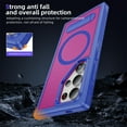 thumbnail image 6 of for Samsung Galaxy S23 Ultra Case,[Built-in Invisible Kickstand],Compatible with MagSafe,Military-Grade Drop Protection Double Layer Shockproof Slim Translucent Matte Phone Case,Blue+Rose, 6 of 7