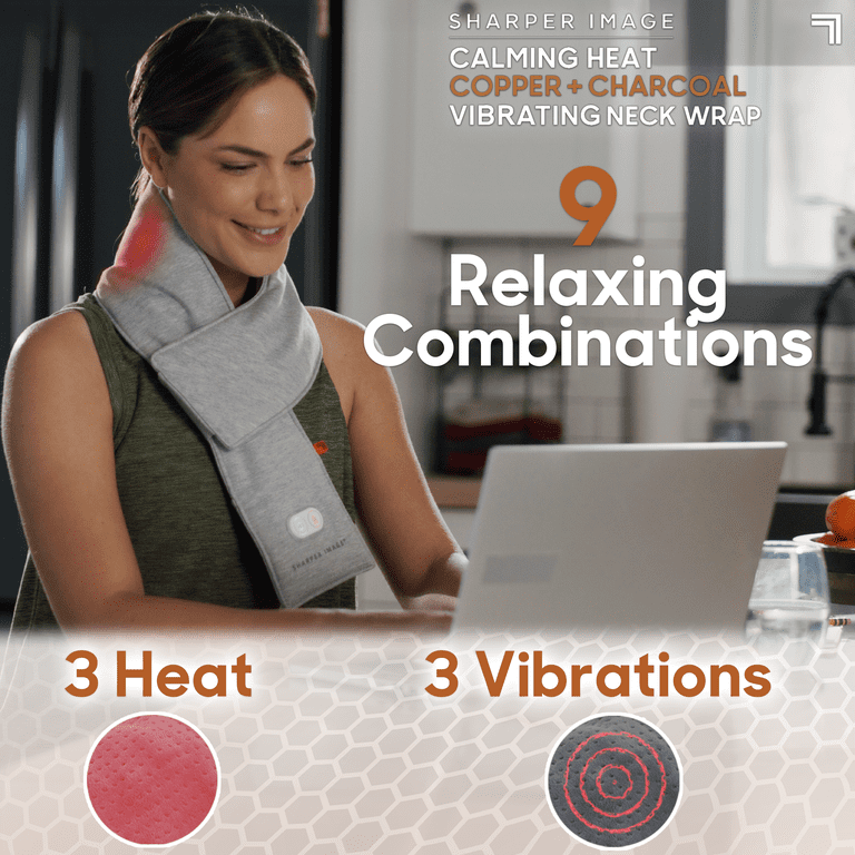 massaging neck wrap vibrating massager New Year Gift】Wireless Neck Heating Pad Vibration Massage Cordless Heated Neck  Wrap for Neck & main image 1