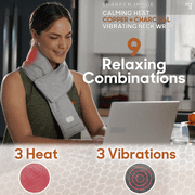 Sharper Image Calming Heat Massaging Neck Wrap, Relaxing Vibrations, Gray