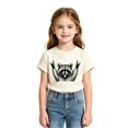 thumbnail image 2 of XAOFW Girls T Shirts Short Sleeve Crew Neck Cartoon Graphic Tees Toddler Kids Loose Fit Everyday Wear T-Shirts 2-3 Years, 2 of 3