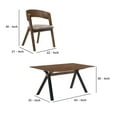thumbnail image 5 of Benjara 5 Piece Dining Table with Open Curved Back Chairs, Black and Gray, 5 of 6