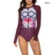 thumbnail image 4 of Greeniant Traje de baño de manga larga para mujer, ropa deportiva Universal para deportes acuáticos, traje de surf con cremallera frontal de Traje de baño tipo 4 L, 4 of 6